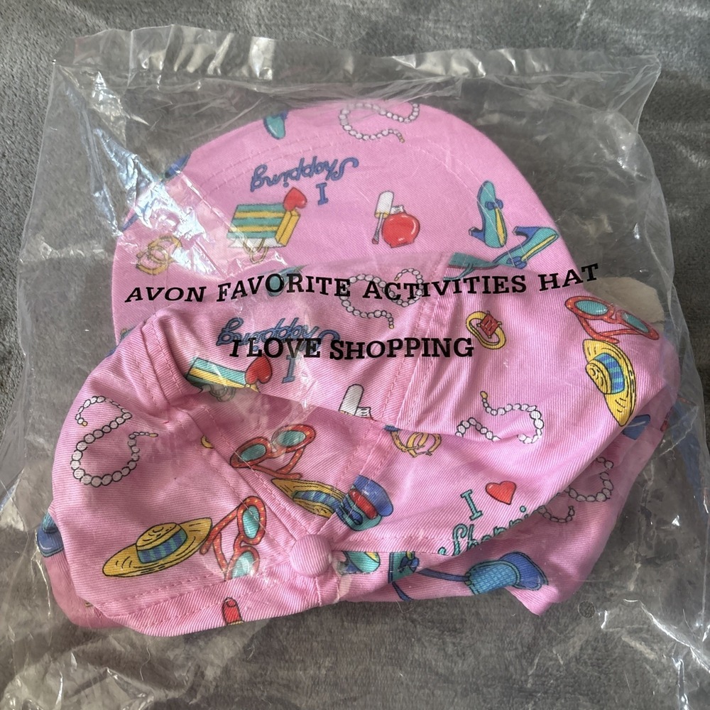 Vintage Avon Favorite‎ Activities Hat I Love Shopping Pink Funny Snapback